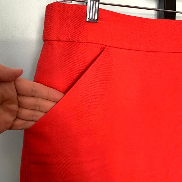 J. Crew Factory Poppy Red Cotton Pencil Skirt Size 8 - Picture 3 of 7